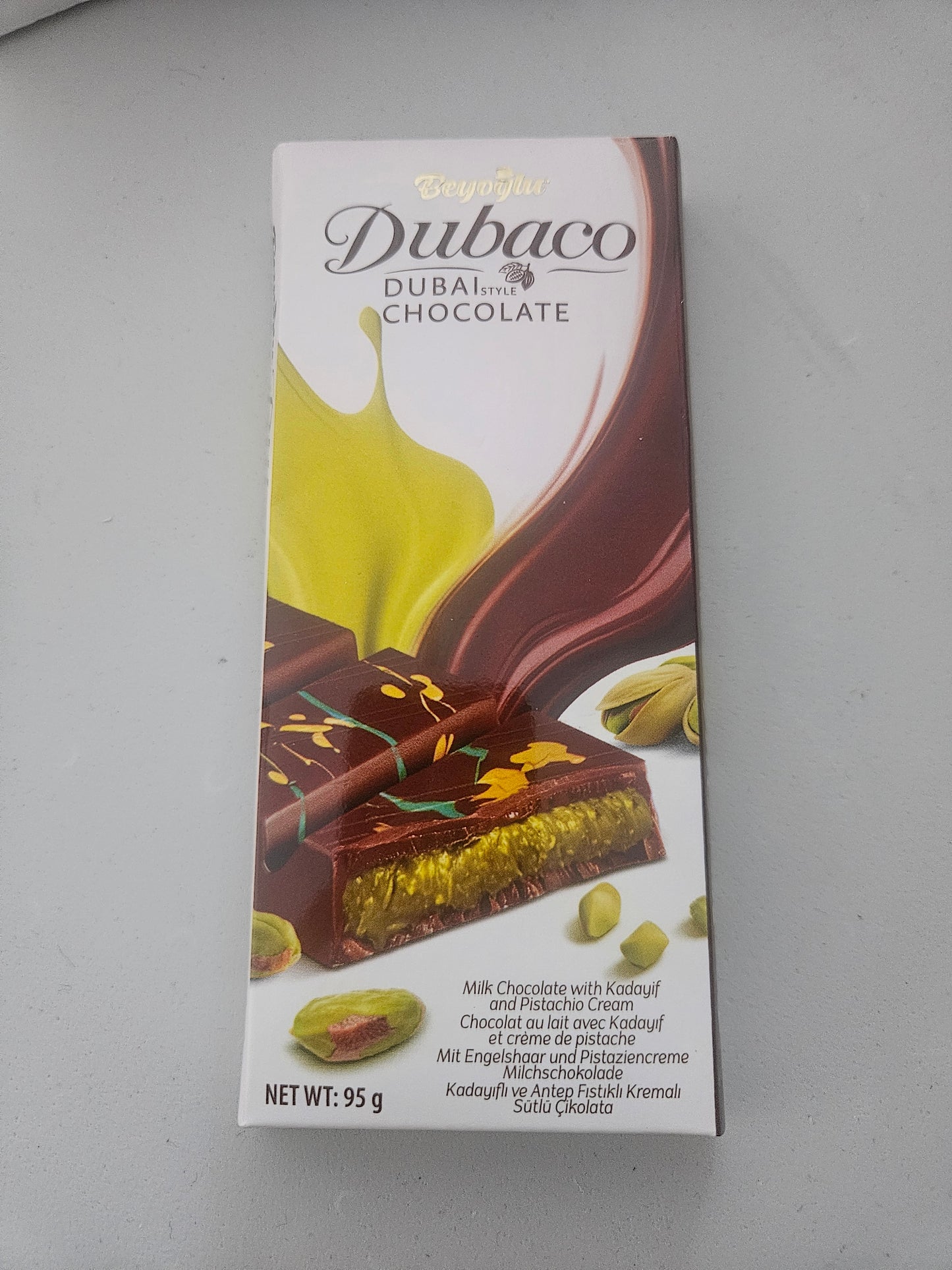 Tablette Chocolat Lait Dubaï 2 Disponible ( à l'unité)