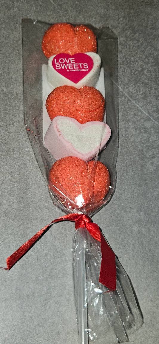 Brochettes de guimauves cœur